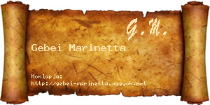 Gebei Marinetta névjegykártya